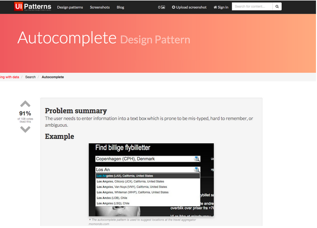 how to use the best ui design patterns ui design example