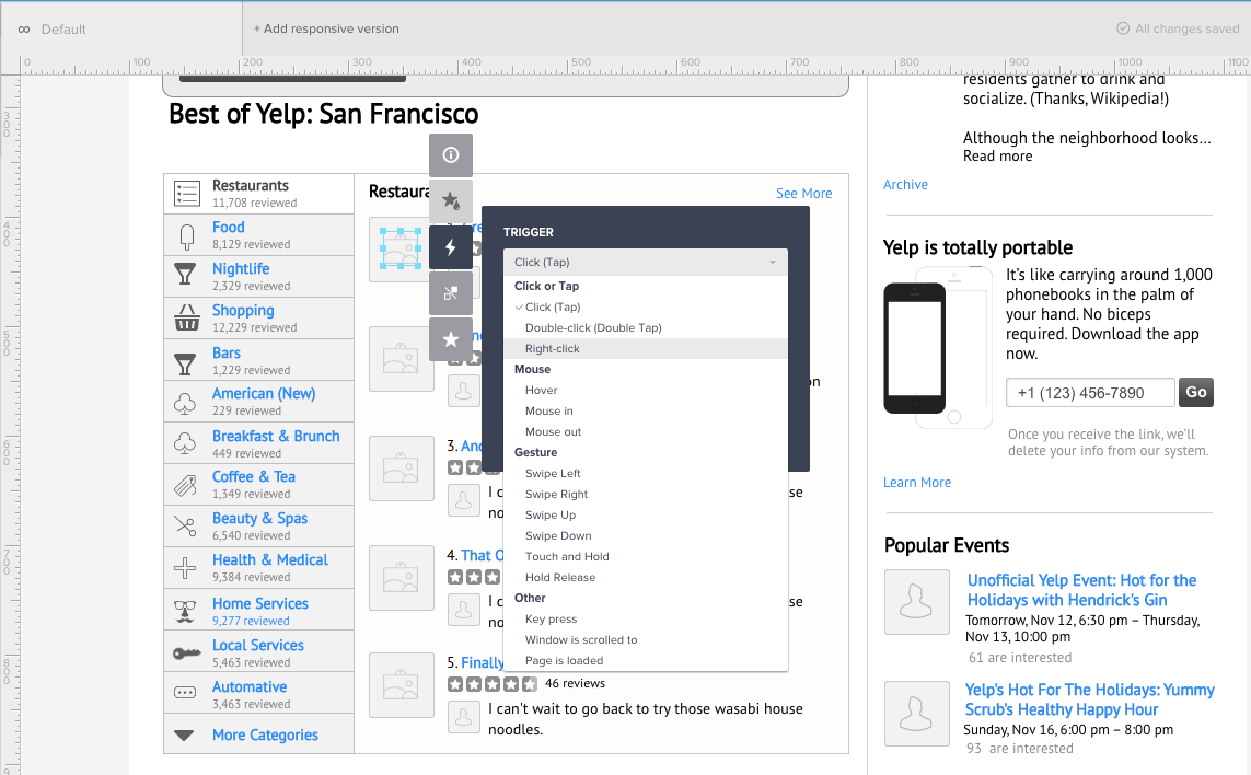 Simple wireframe in UXPin