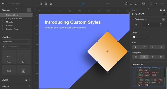Custom Styles Use Css To Style Elements In Uxpin