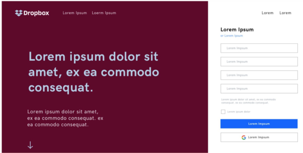 lorem ipsum dropbox page