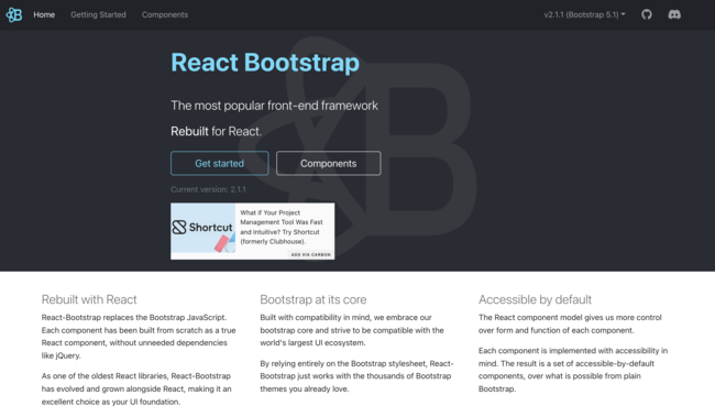 reactbootstrap　おすすめの Reactコンポーネントライブラリ