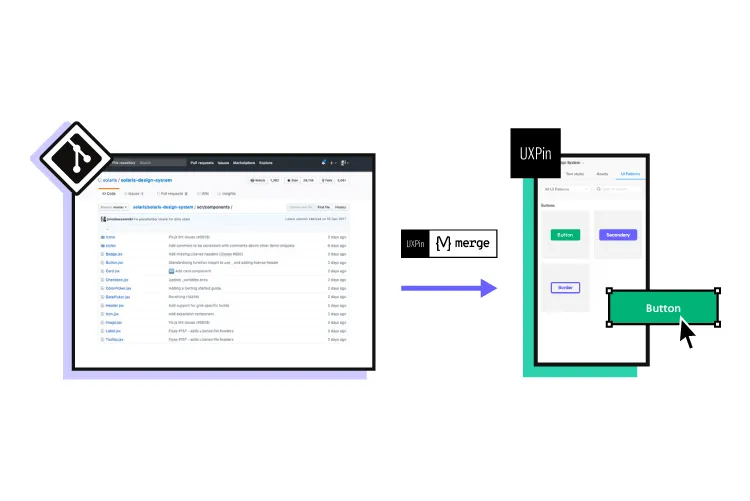 uxpin merge react sync library git