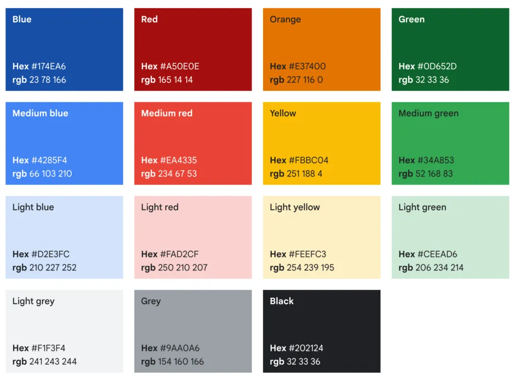 google color scheme