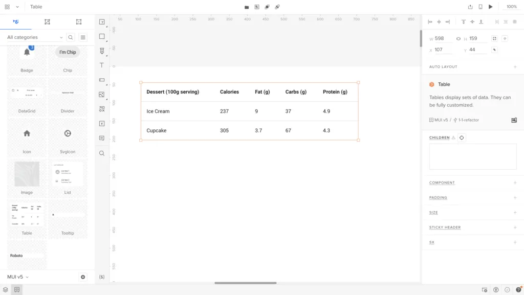 data table react